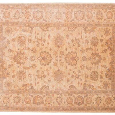 Afghan Chobi Ziegler 194x145 tappeto annodato a mano 150x190 beige, orientale, pelo corto