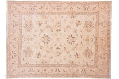 Afghan Chobi Ziegler 203x152 Handgeknüpft Teppich 150x200 Beige Orientalisch Kurzflor