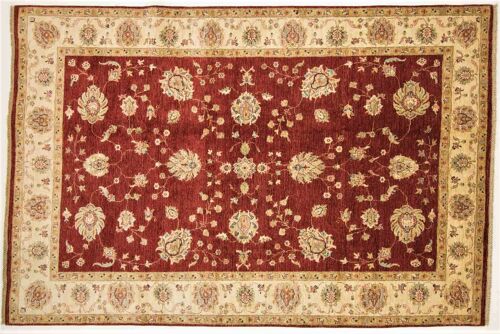 Afghan Chobi Ziegler 300x201 Handgeknüpft Teppich 200x300 Rot Orientalisch Kurzflor