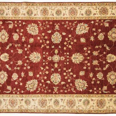 Afghan Chobi Ziegler 300x201 hand-knotted carpet 200x300 red oriental short pile