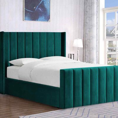 Luca Bed Super King Plush Velvet Green