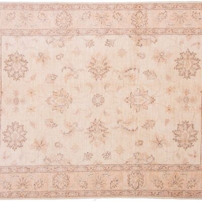 Afghan Chobi Ziegler 208x150 Handgeknüpft Teppich 150x210 Beige Orientalisch Kurzflor