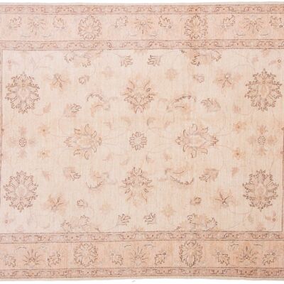 Afghan Chobi Ziegler 208x150 tappeto annodato a mano 150x210 beige, orientale, pelo corto