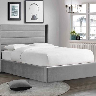 Brando Bed Single Plush Velvet Grey
