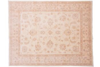 Tapis Afghan Chobi Ziegler 195x153 noué main 150x200 beige, oriental, poils courts 1