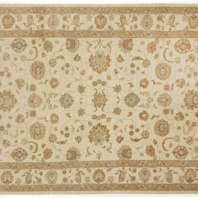 Afghan Chobi Ziegler 295x203 Handgeknüpft Teppich 200x300 Beige Orientalisch Kurzflor