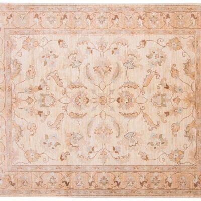 Afghan Chobi Ziegler 198x153 tappeto annodato a mano 150x200 beige motivo floreale pelo corto