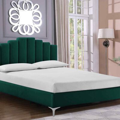 Martino Bed Small Double Plush Velvet Green