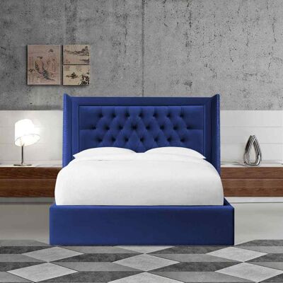Marcello Bed Single Plush Velvet Blue