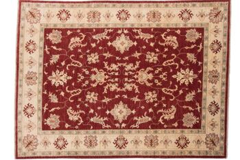 Tapis Afghan Chobi Ziegler 198x148 noué main 150x200 rouge oriental poil court 1