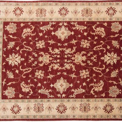 Afghan Chobi Ziegler 198x148 hand-knotted carpet 150x200 red oriental short pile