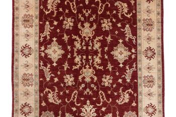 Tapis Afghan Chobi Ziegler 198x148 noué main 150x200 rouge oriental poil court 5