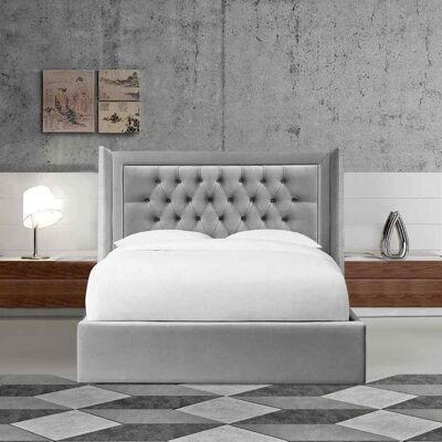 Marcello Bed Super King Plush Velvet Grey