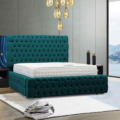 Ottavio Bed Single Plush Velvet Green