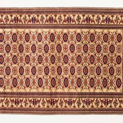 Afghan Mauri Kabul 163x118 alfombra anudada a mano 120x160 patrón geométrico marrón