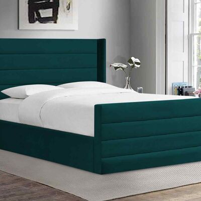 Enzo Bed Single Plush Velvet Green