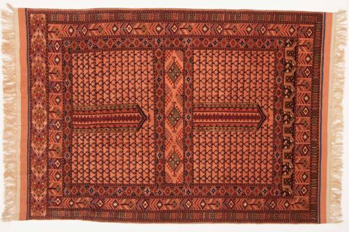 Afghan Mauri Kabul 155x117 Handgeknüpft Teppich 120x160 Gold Geometrisch Muster