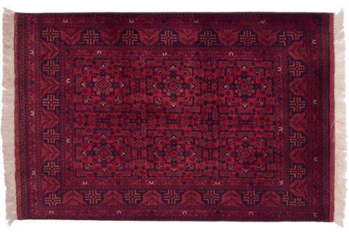 Afghan Belgique Khal Mohammadi 151x100 Handgeknüpft Teppich 100x150 Braun Geometrisch