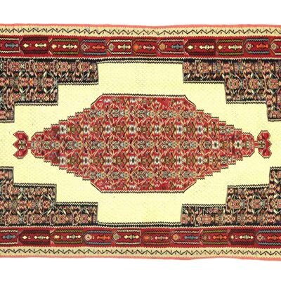 Kilim persa 245x155 alfombra tejida a mano 160x250 patrón geométrico blanco hecho a mano