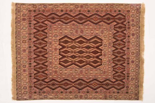 Afghan Mushwani Kelim 176x135 Handgewebt Teppich 140x180 Mehrfarbig Geometrisch Muster