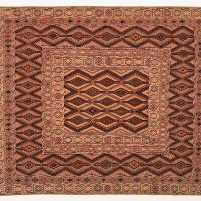 Afghan Mushwani Kilim 176x135 Tappeto tessuto a mano 140x180 Motivo geometrico multicolore