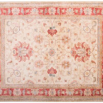 Afghan Feiner Chobi Ziegler 194x151 Handgeknüpft Teppich 150x190 Beige Blumenmuster