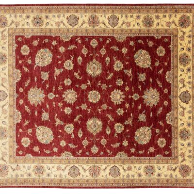 Afghan Chobi Ziegler 297x255 hand-knotted carpet 260x300 square red flower pattern