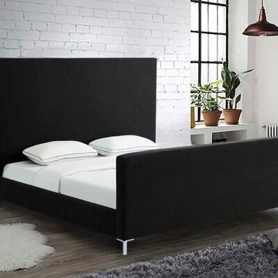 Leone Bed King Plush Velvet Black