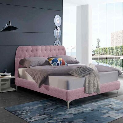 Pietro Bed Single Plush Velvet Pink