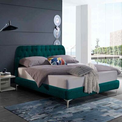 Pietro Bed Small Double Plush Velvet Green