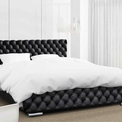 Giorgio Bed Super King Plush Velvet Black