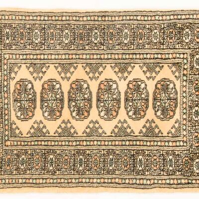 Pakistan Buchara 87x61 Handgeknüpft Teppich 60x90 Beige Geometrisch Muster Kurzflor