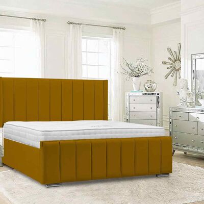 Nicolo Bed King Plush Velvet Mustard