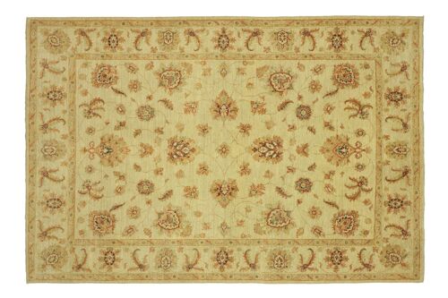 Afghan Chobi Ziegler 234x175 Handgeknüpft Teppich 180x230 Beige Floral Kurzflor Orient