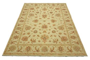 Tapis Afghan Chobi Ziegler 234x175 noué main 180x230 beige fleuri poil court Orient 2