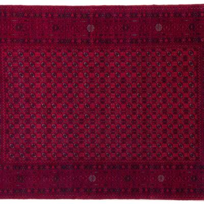 Afghan Mauri 284x191 tappeto annodato a mano 190x280 beige motivo geometrico pelo basso