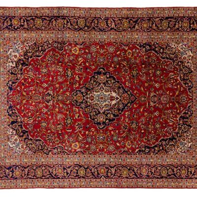 Perser Ardekan 402x294 hand-knotted carpet 290x400 red geometric pattern short pile