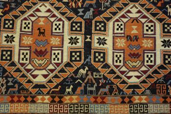 Tapis persan kilim 190x115 tissé main 120x190 motif géométrique multicolore 5