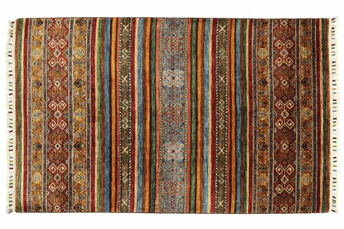 Afghan Ziegler Khorjin 174x120 Handgeknüpft Teppich 120x170 Rot Geometrische Muster