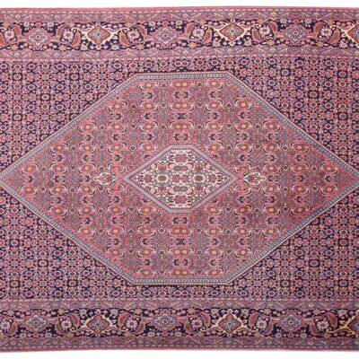 Tapis persan Bidjar Zandjan 309x200 noué main 200x310 motif géométrique rouge