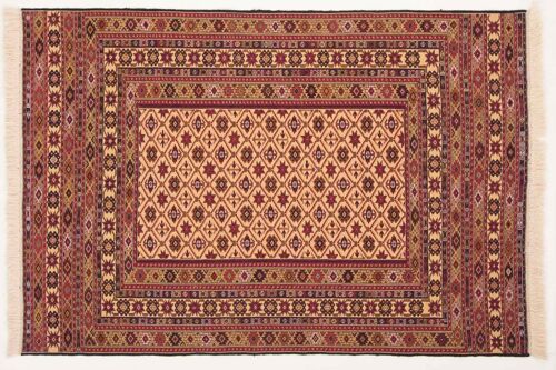Afghan Mushwani Kelim 187x127 Handgewebt Teppich 130x190 Mehrfarbig Geometrisch Muster