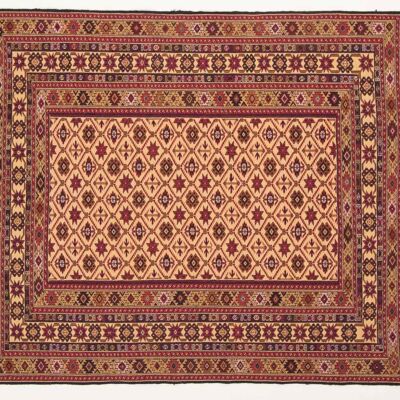 Afghan Mushwani Kilim 187x127 Handwoven Carpet 130x190 Multicolored Geometric Pattern