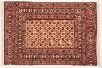 Tapis tissé à la main Afghan Mushwani Kilim 187x127 130x190 motif géométrique multicolore 1