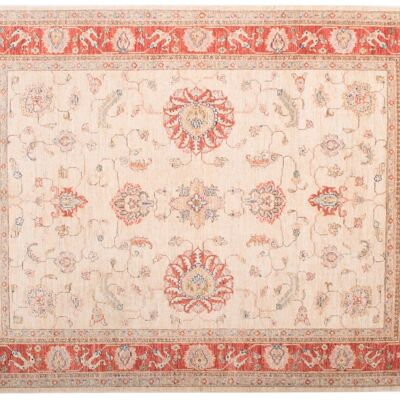Afghan Feiner Chobi Ziegler 193x145 hand-knotted carpet 150x190 beige flower pattern