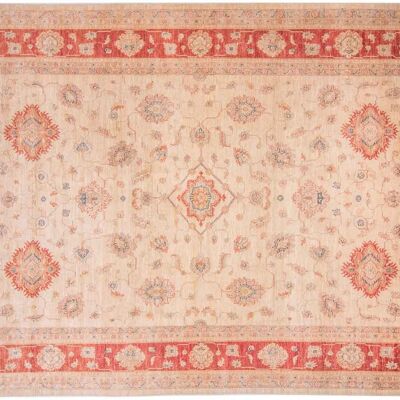 Afghan Feiner Chobi Ziegler 374x248 Handgeknüpft Teppich 250x370 Rot Blumenmuster