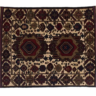 Afghan Gol Barjasta 186x120 Handgewebt Teppich 120x190 Mehrfarbig Geometrisch Muster