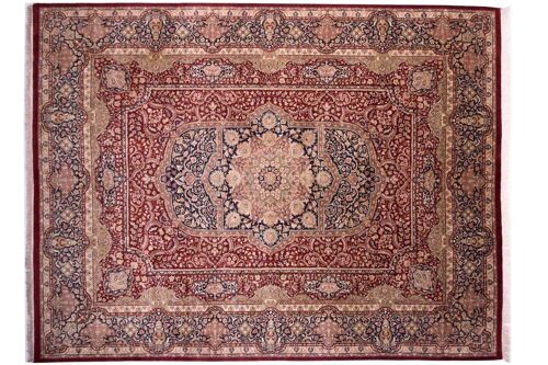 Afghan Feiner Chobi Ziegler 365x281 Handgeknüpft Teppich 280x370 Rot Medaillon Kurzflor