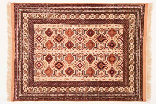 Afghan Mauri Kabul 150x116 Handgeknüpft Teppich 120x150 Beige Geometrisch Muster