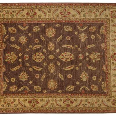 Afghan Chobi Ziegler 309x238 hand-knotted carpet 240x310 brown flower pattern short pile