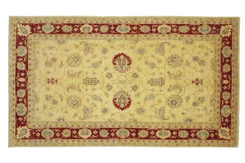 Afghan Chobi Ziegler 248x161 Handgeknüpft Teppich 160x250 Beige Floral Kurzflor Orient